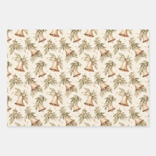 Bellen, bogen en rendieren inpakpapier vel (Voorkant)