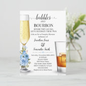 Bellen & Bourbon voor ik een koppel bruiloft blauw Kaart (Staand voorkant)