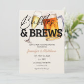 Bellen Brouws Rustieke Houten Bier Koppel Bruiloft Kaart (Staand voorkant)