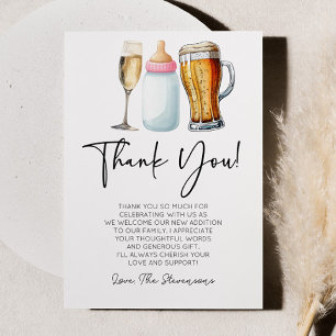 Bellen, Brouwsels en Luiers Ook! Baby Shower Bedankkaart