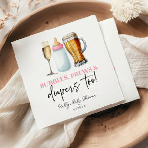 Bellen, Brouwsels en Luiers Ook! Baby Shower Servet