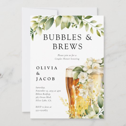 Bellen en Brouwselen Koppels Bruiloft Kaart (Voorkant)