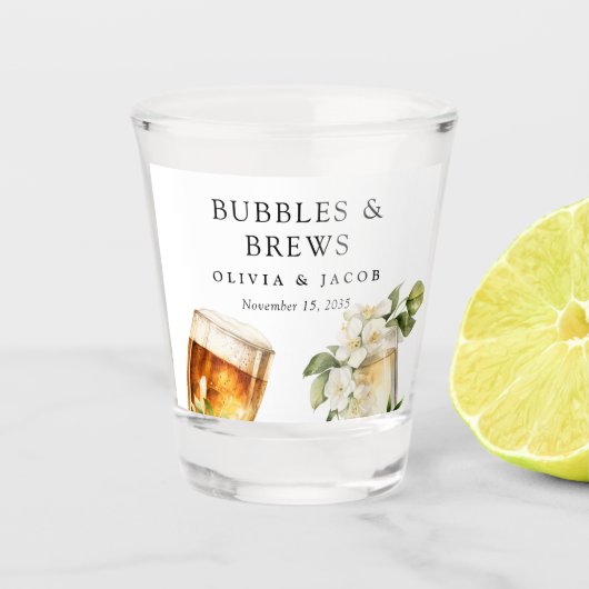 Bellen en Brouwselen Koppels Bruiloftsfeest Shot Glas (Voorkant)