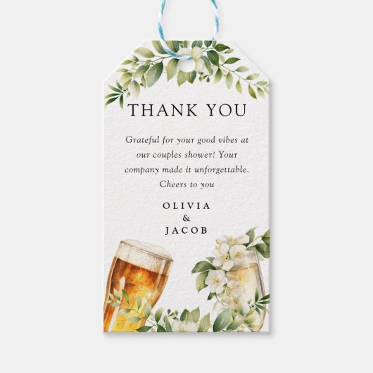 Bellen en Brouwsels Koppels Bruiloft Cadeaulabel (Voorkant)