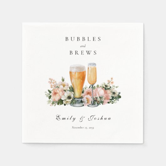 Bellen en Brouwsels Koppels Bruiloft Servet (Voorkant)