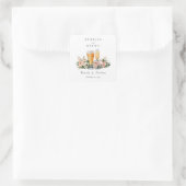 Bellen en Brouwsels Koppels Bruiloft Vierkante Sticker (Tas)