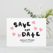 Bellen en Hartjes Save the Date Aankondigingen (Staand voorkant)