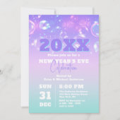 Bellen en lichten Pastel Gradiënt Oud en Nieuw Kaart (Voorkant)