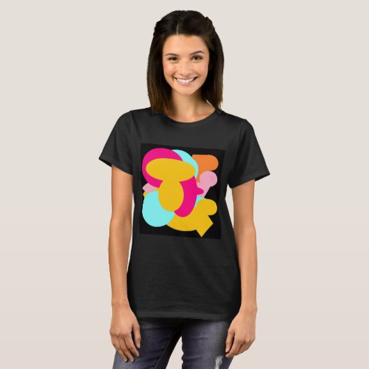 BELLEN GEMENGDE KLEUREN PATROON T-SHIRT (Voorkant volledig)