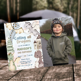 Bellen met alle draken Waterverf 2e verjaardag fot Kaart