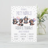 Bellen met alle feestbeesten! Gorilla verjaardagsf Kaart (Staand voorkant)