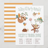 Bellen met alle feestbeesten! Leuk verjaardagsfees Kaart (Voorkant / Achterkant)