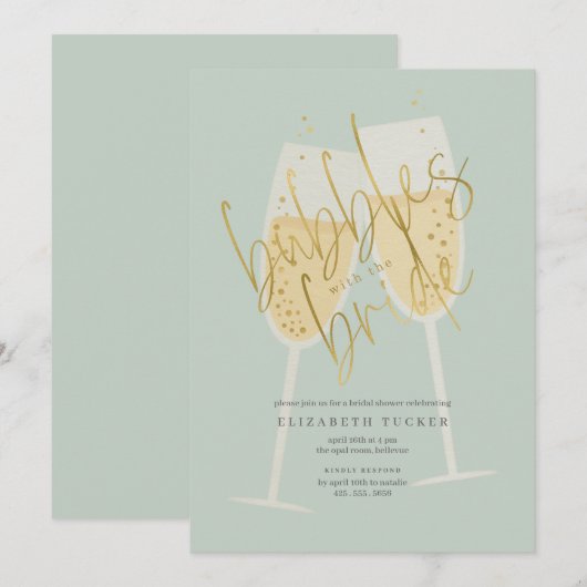Bellen met de Bruid Champagne Bruidsfeest Kaart (Voorkant / Achterkant)