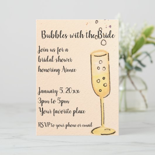 Bellen met de bruidsuitnodiging kaart (Staand voorkant)