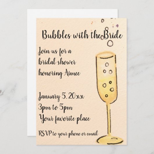 Bellen met de bruidsuitnodiging kaart (Voorkant / Achterkant)