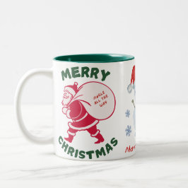 Bellen met Kerst Tweekleurige Koffiemok