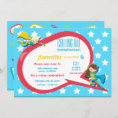 Bellen naar alle superhelden verjaardagsfeestje ui kaart (Voorkant / Achterkant)