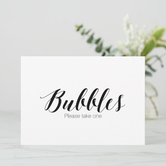 "Bellen, neem er alstublieft één" Kalligrafie Huwe Kaart (Staand voorkant)