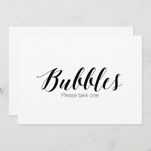 "Bellen, neem er alstublieft één" Kalligrafie Huwe Kaart (Voorkant / Achterkant)