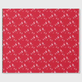 bellen op rode achtergrond cadeaupapier (Vlak)