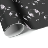 bellen op zwarte achtergrond cadeaupapier (Rol Hoek)