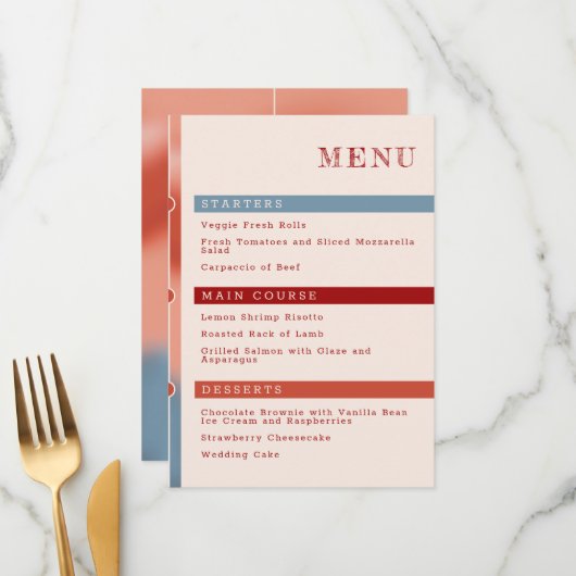 Bellen van Liefde: Simpele Sprookjeshuwelijk Menu (Voorkant / Achterkant in situ)