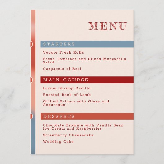 Bellen van Liefde: Simpele Sprookjeshuwelijk Menu (Voorkant)