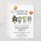 Bellen voor alle monsters Halloween Party Kaart (Voorkant)