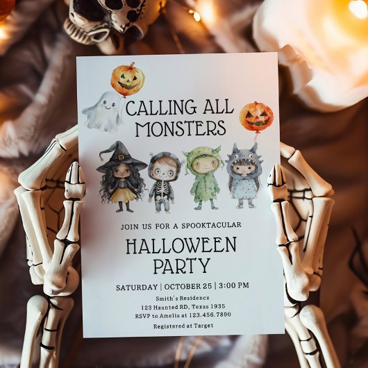 Bellen voor alle monsters Halloween Party Kaart