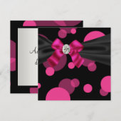 Bellen Zwart Wit Feest Roze Zwart Feest Uitnodigin Kaart (Voorkant / Achterkant)