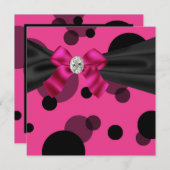 Bellen Zwart-wit feest Roze Zwart Feestje Kaart (Voorkant / Achterkant)