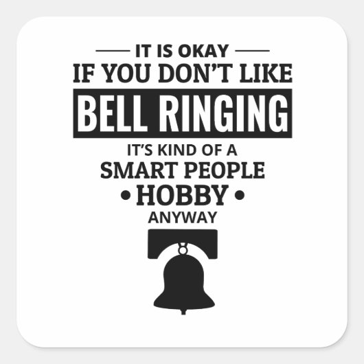 Bellenbel bellenring Bells Tower Campanology Vierkante Sticker (Voorkant)
