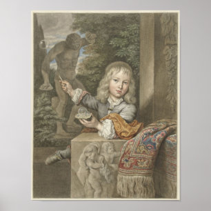 Bellenblazende Jongen Poster