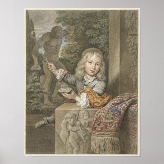 Bellenblazende Jongen Poster (Voorkant)
