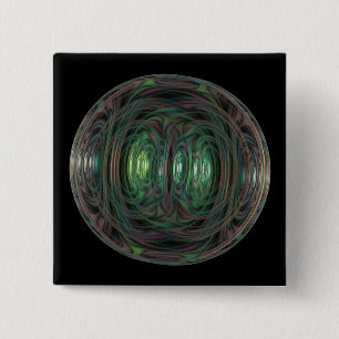 bellenfractal vierkante button 5,1 cm