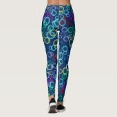 bellenpatroon 02.b DBlue BG Leggings (Achterkant)