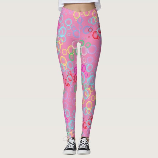 bellenpatroon 02.b Roze BG Leggings (Voorkant)
