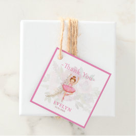 Bellerina Dancer | Roze Bloemen Ballet Verjaardag Bedankjes Labels