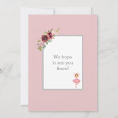 Bellerina Dancer | Roze Bloemen Ballet Verjaardag Kaart (Achterkant)