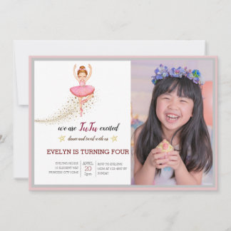 Bellerina Dancer | Roze Bloemen Ballet Verjaardag Kaart