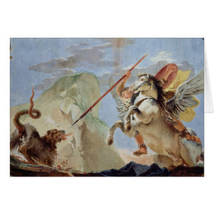 Bellerophon, met Pegasus, die de Chimera slacht,