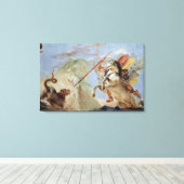 Bellerophon, met Pegasus, die de Chimera slacht, Canvas Afdruk (Insitu (Houten vloer))