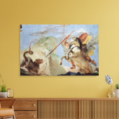 Bellerophon, met Pegasus, die de Chimera slacht, Canvas Afdruk (Insitu (Woonkamer))