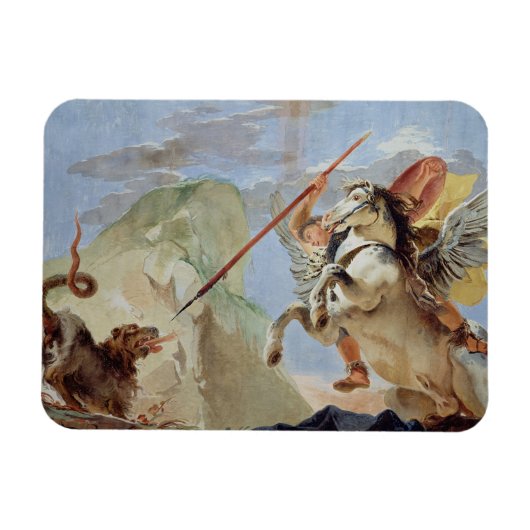 Bellerophon, met Pegasus, die de Chimera slacht, Magneet (Horizontaal)