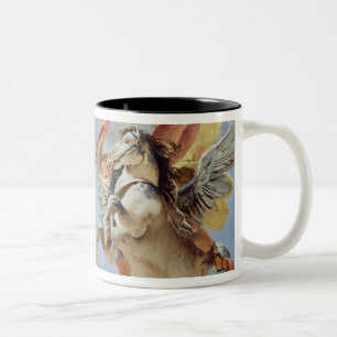 Bellerophon, met Pegasus, die de Chimera slacht, Tweekleurige Koffiemok