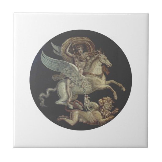 Bellerophon on Pegasus Tegeltje (Voorkant)