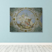Bellerophon Riding Pegasus, c.1746-47 (fresco) Canvas Afdruk (Insitu (Houten vloer))