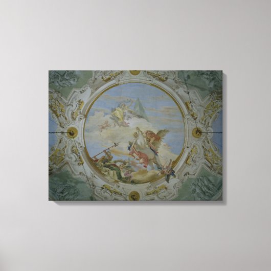 Bellerophon Riding Pegasus, c.1746-47 (fresco) Canvas Afdruk (Voorkant)