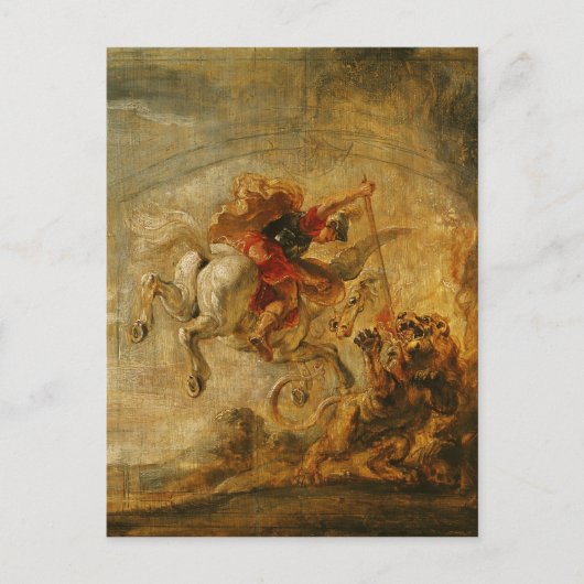 Bellerophon Riding Pegasus vechten tegen de Chimer Briefkaart (Voorkant)