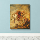 Bellerophon Riding Pegasus vechten tegen de Chimer Canvas Afdruk (Insitu (Houten vloer))